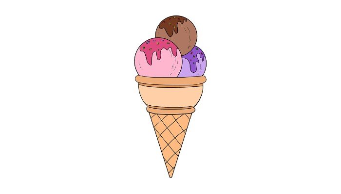 How to draw an ice cream