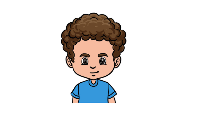 draw male curly hair